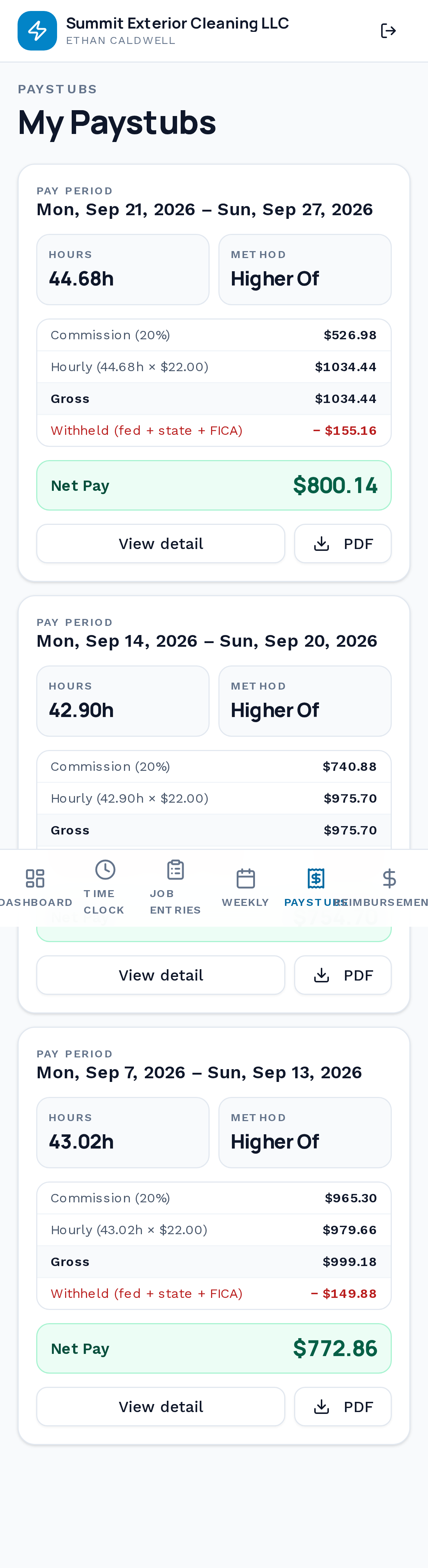 Paystubs on mobile